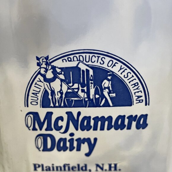 Vintage McNamara Dairy Plainfield New Hampshire Pint Glass Milk Bottle 7.5 in - Picture 8 of 11